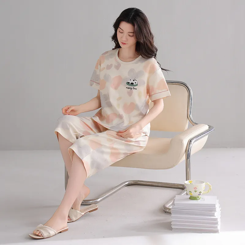 FENTENGCARE Pajama Set Women's Apricot-5