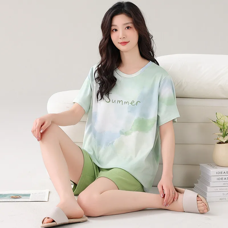 FENTENGCARE Pajama Set Women's Light Green-5