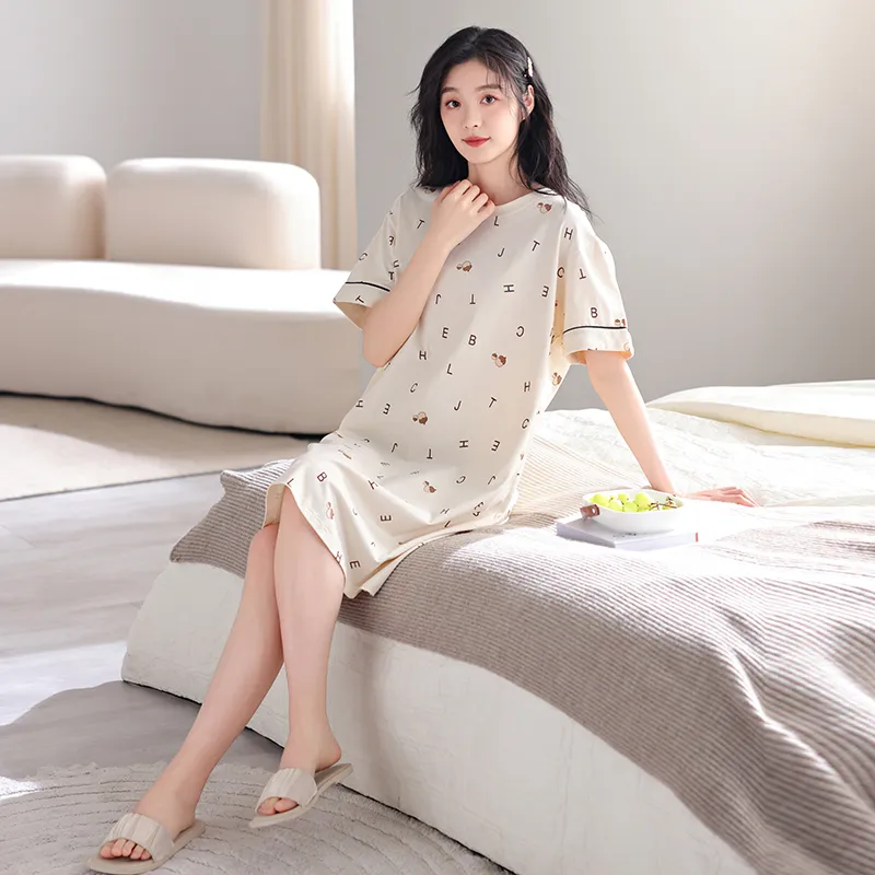 FENTENGCARE Nightgown Women's Khaki-4