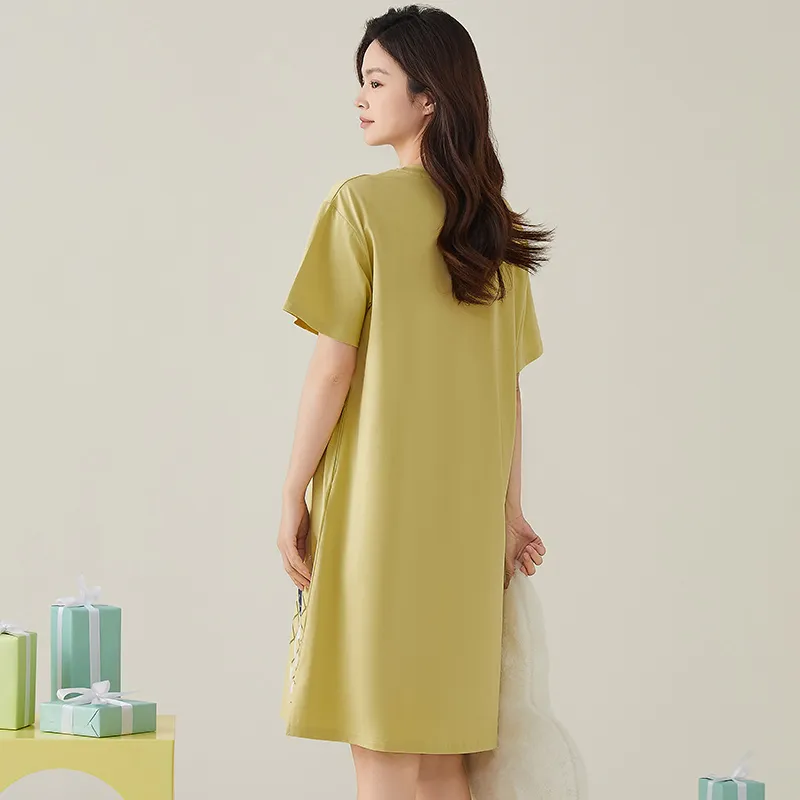 FENTENGCARE Nightgown Women's Light Green-7