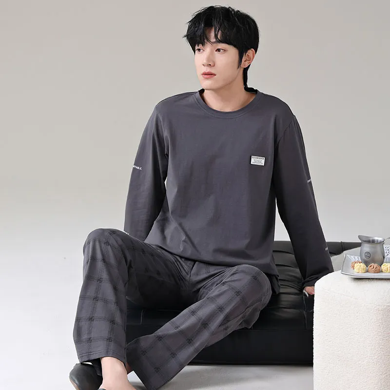 FENTENGCARE Pajama Set Men's Gray-5