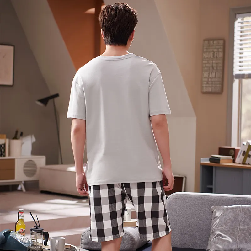 FENTENGCARE Pajama Set Men's Light Gray-1