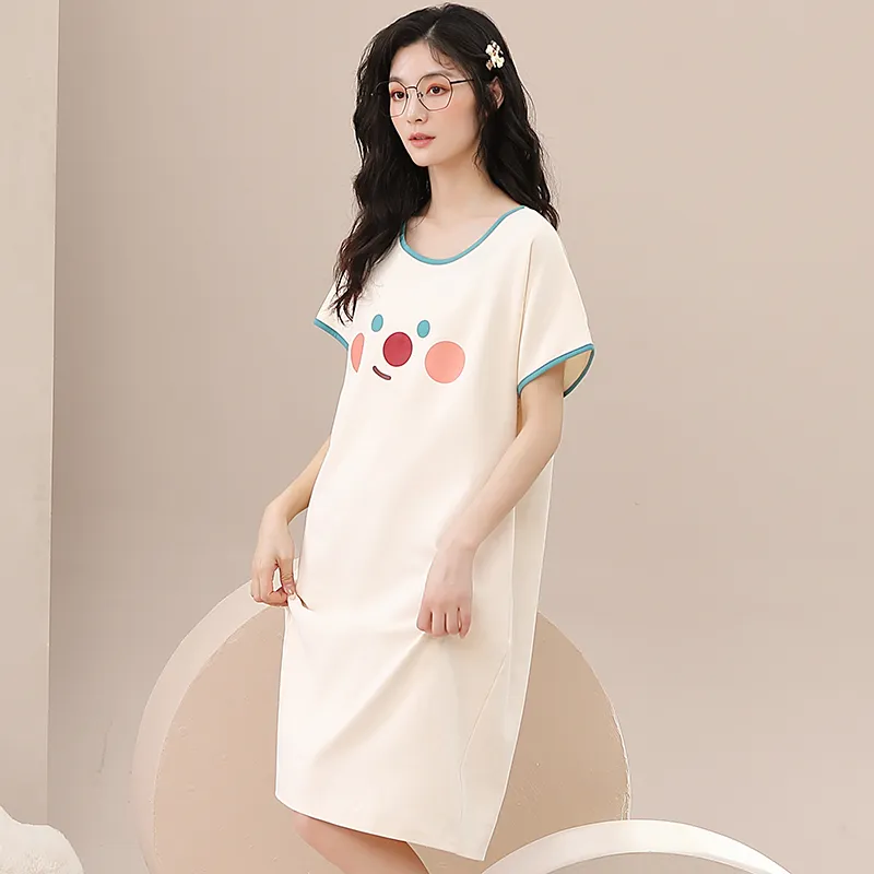 FENTENGCARE Nightgown Women's Apricot-6