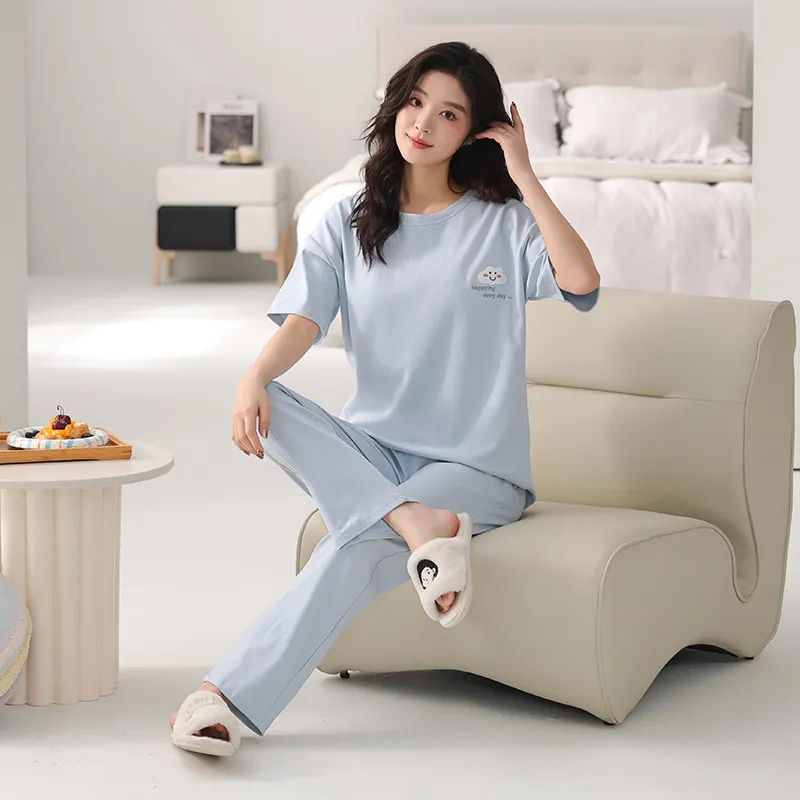 FENTENGCARE Pajama Set Women's Sky Blue-4