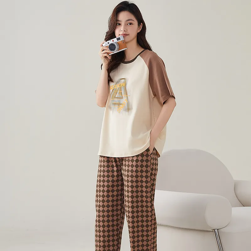 FENTENGCARE Pajama Set Women's Brown-6
