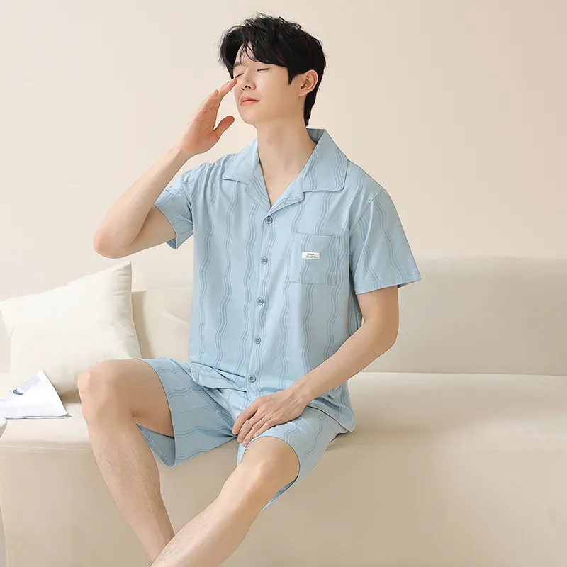 FENTENGCARE Pajama Set Men's Sky Blue-6