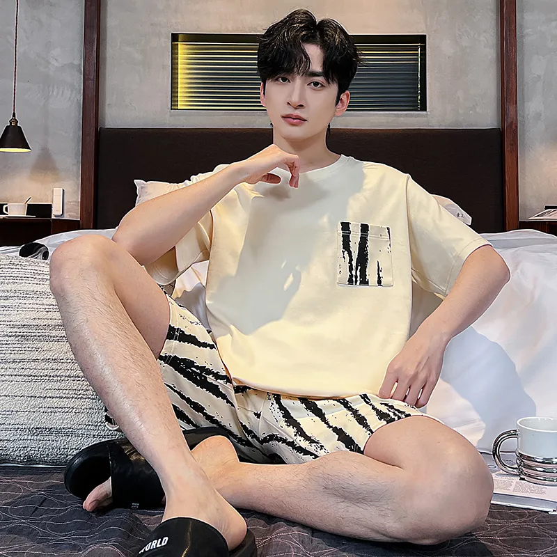 FENTENGCARE Pajama Set Men's Apricot-3