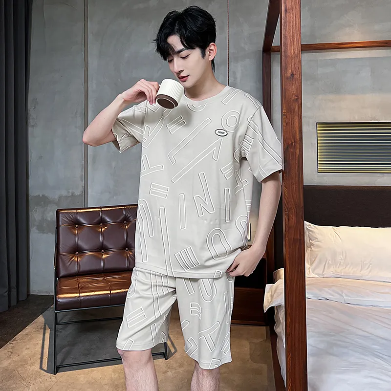 FENTENGCARE Pajama Set Men's Apricot-1