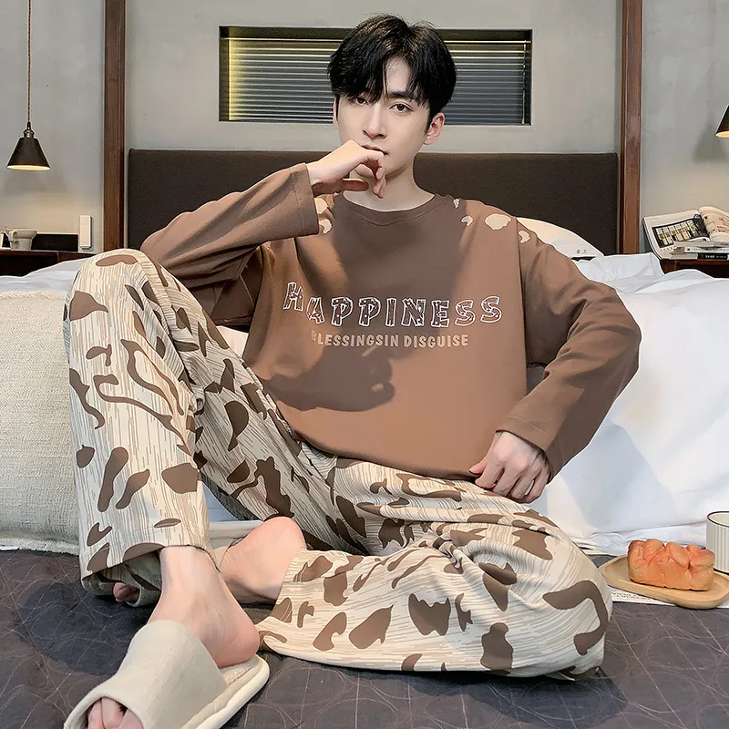 FENTENGCARE Pajama Set Men's Coffee-2