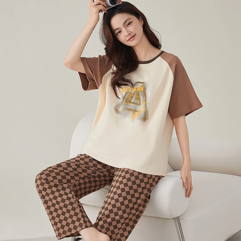 FENTENGCARE Pajama Set Women's Brown-3