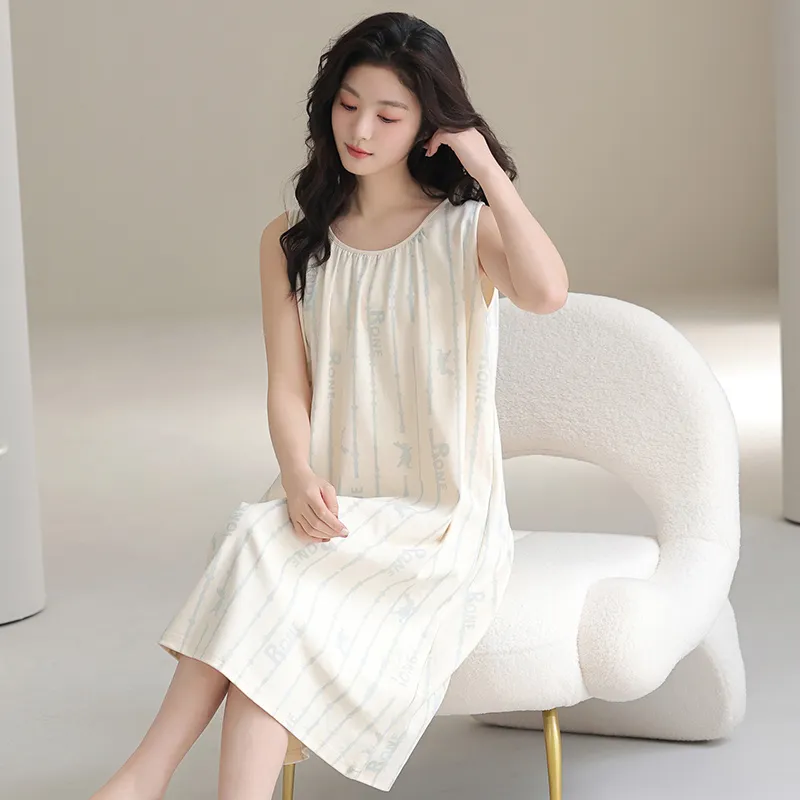 FENTENGCARE Nightgown Women's Apricot-5