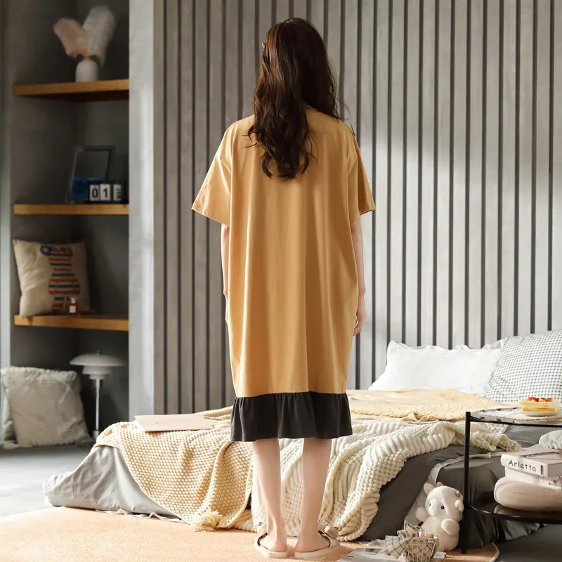 FENTENGCARE Nightgown Women's Ginger Yellow-1