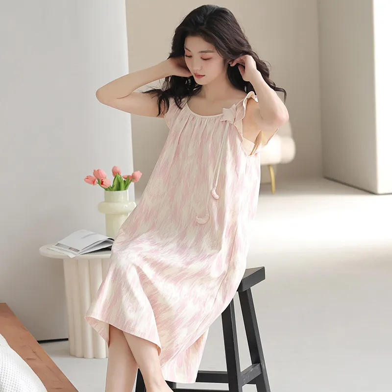 FENTENGCARE Nightgown Women's Pink-5