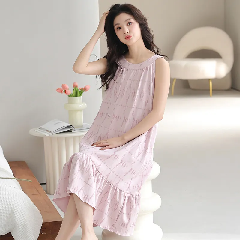 FENTENGCARE Nightgown Women's Pink-6