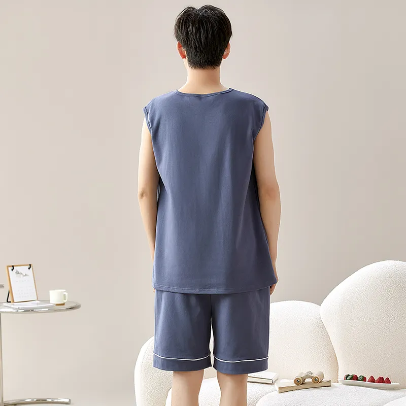 FENTENGCARE Pajama Set Men's Navy Blue-1