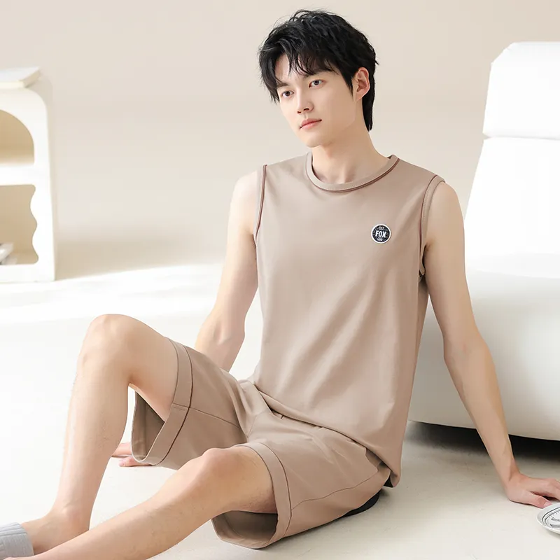 FENTENGCARE Pajama Set Men's Khaki-4