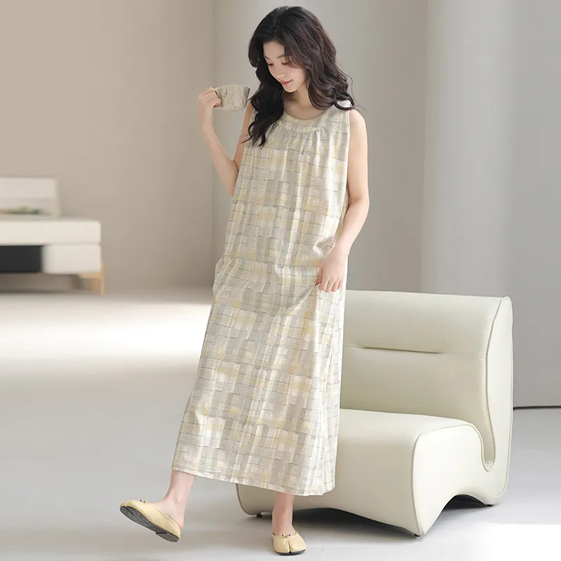 FENTENGCARE Nightgown Women's Apricot-3