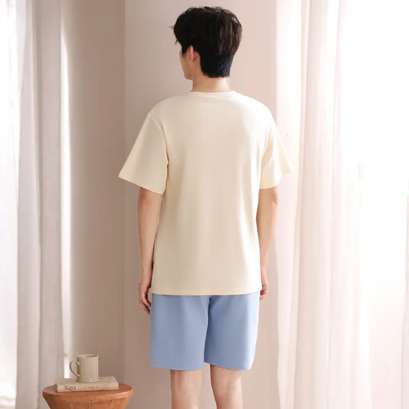 FENTENGCARE Pajama Set Men's White-4