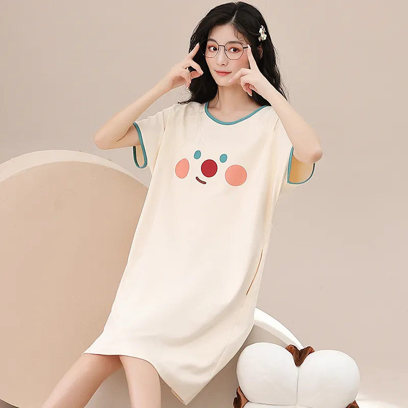 FENTENGCARE Nightgown Women's Apricot-5