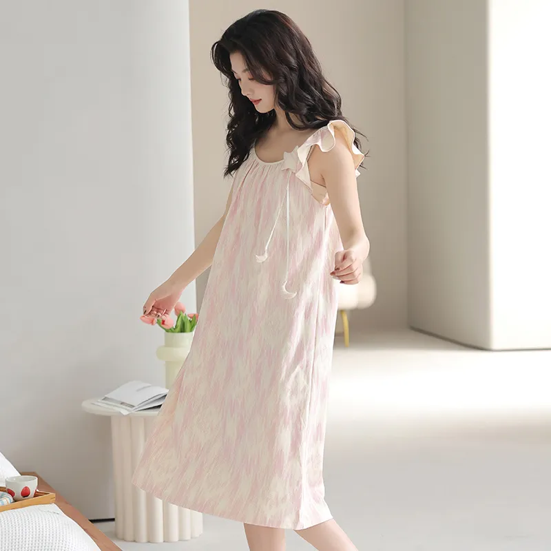 FENTENGCARE Nightgown Women's Pink-2