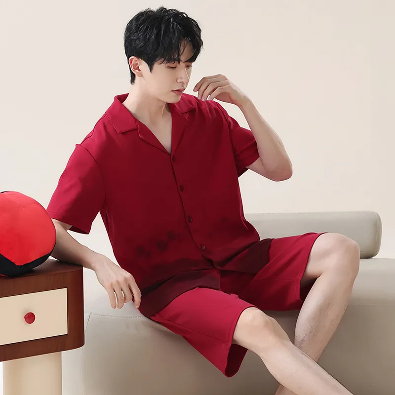 FENTENGCARE Pajama Set Men's Red-2