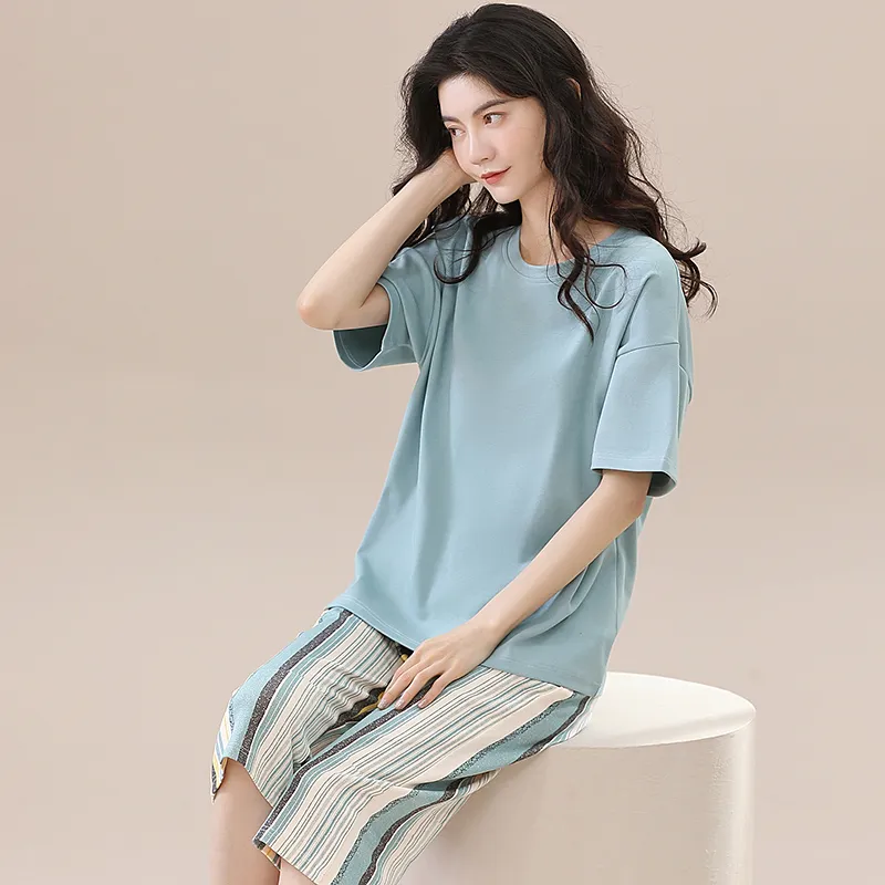 FENTENGCARE Pajama Set Women's Peacock Blue-4