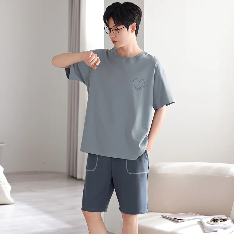 FENTENGCARE Pajama Set Men's Peacock Green-7