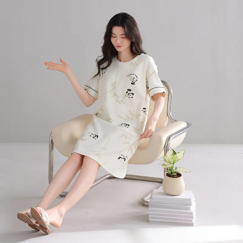 FENTENGCARE Nightgown Women's Apricot-4