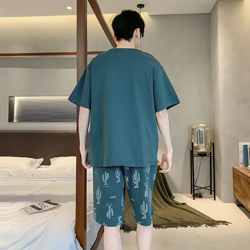 FENTENGCARE Pajama Set Men's Peacock Green-5