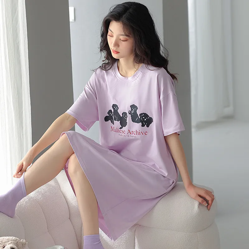FENTENGCARE Nightgown Women's Violet-4
