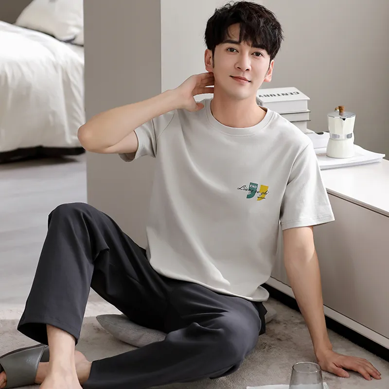 FENTENGCARE Pajama Set Men's Silver-4