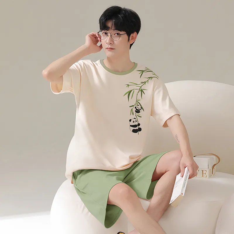 FENTENGCARE Pajama Set Men's White-1