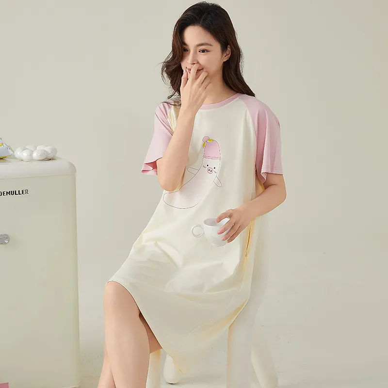 FENTENGCARE Nightgown Women's White-2