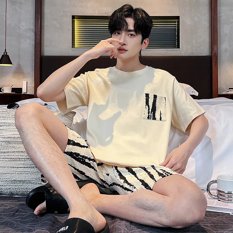 FENTENGCARE Pajama Set Men's Apricot-6