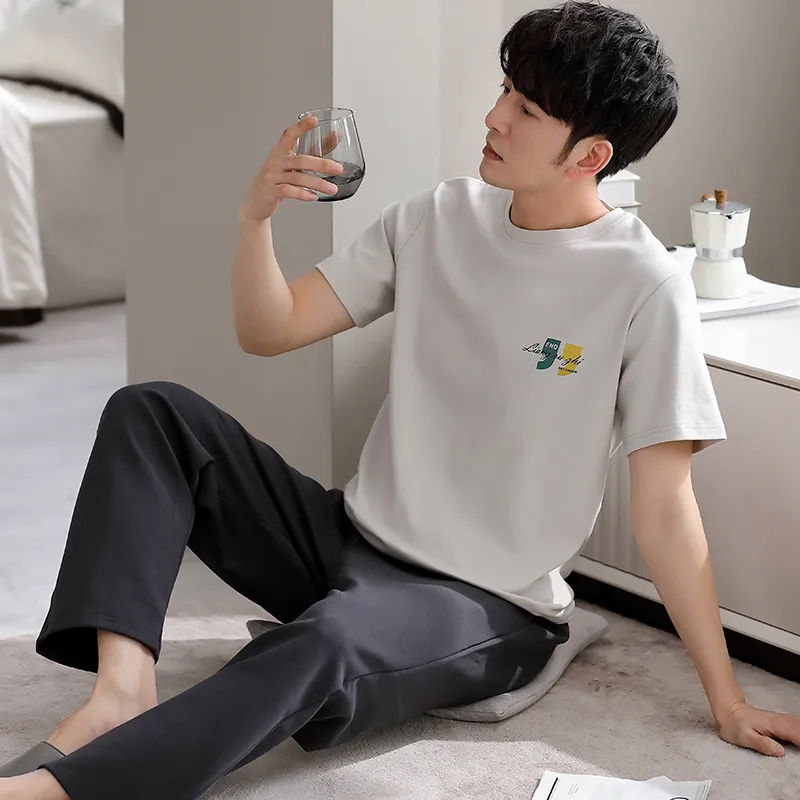 FENTENGCARE Pajama Set Men's Silver-3
