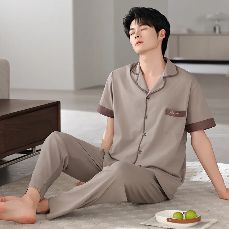 FENTENGCARE Pajama Set Men's Linen-3