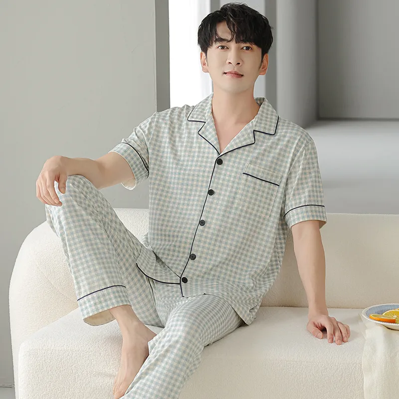 FENTENGCARE Pajama Set Men's Steel Blue-5