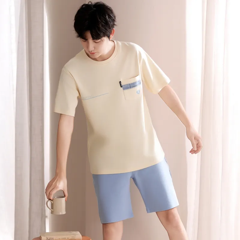 FENTENGCARE Pajama Set Men's White-3