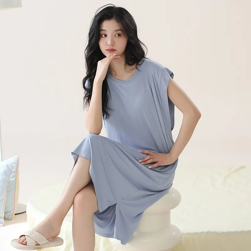 FENTENGCARE Nightgown Women's Sky Blue-4