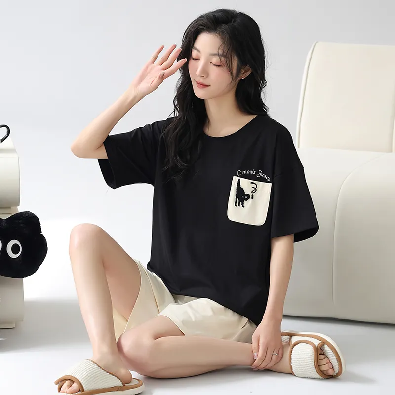 FENTENGCARE Pajama Set Women's Black-5