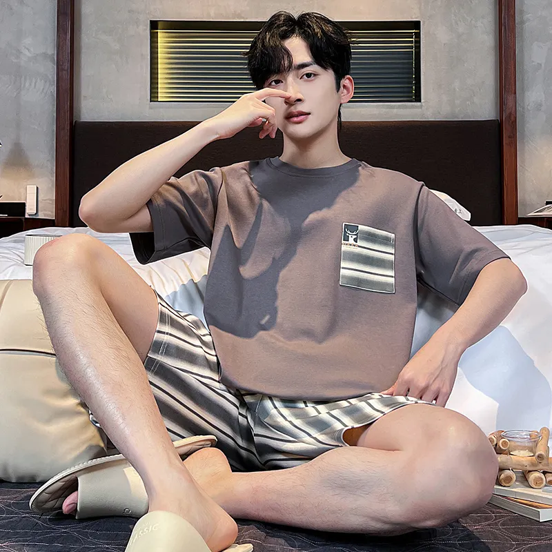 FENTENGCARE Pajama Set Men's Gray-5