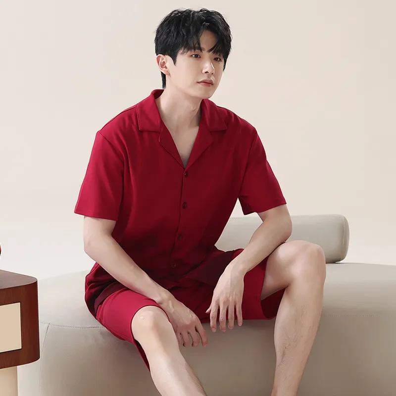 FENTENGCARE Pajama Set Men's Red-3