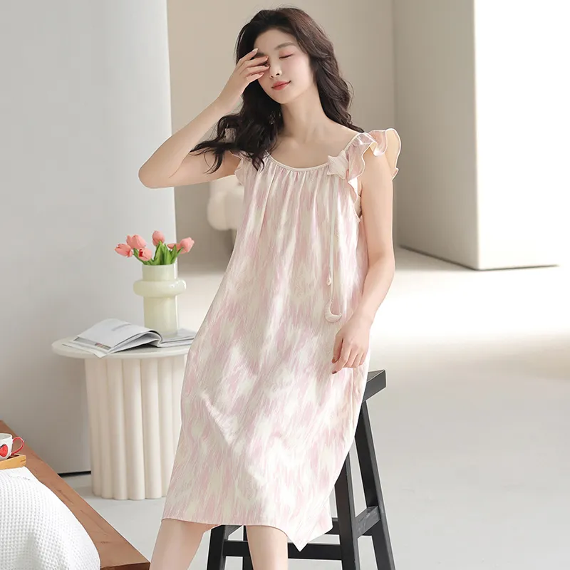 FENTENGCARE Nightgown Women's Pink-4