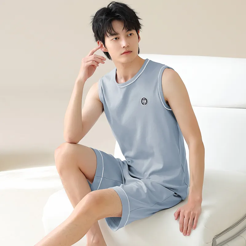 FENTENGCARE Pajama Set Men's Lake Blue-2