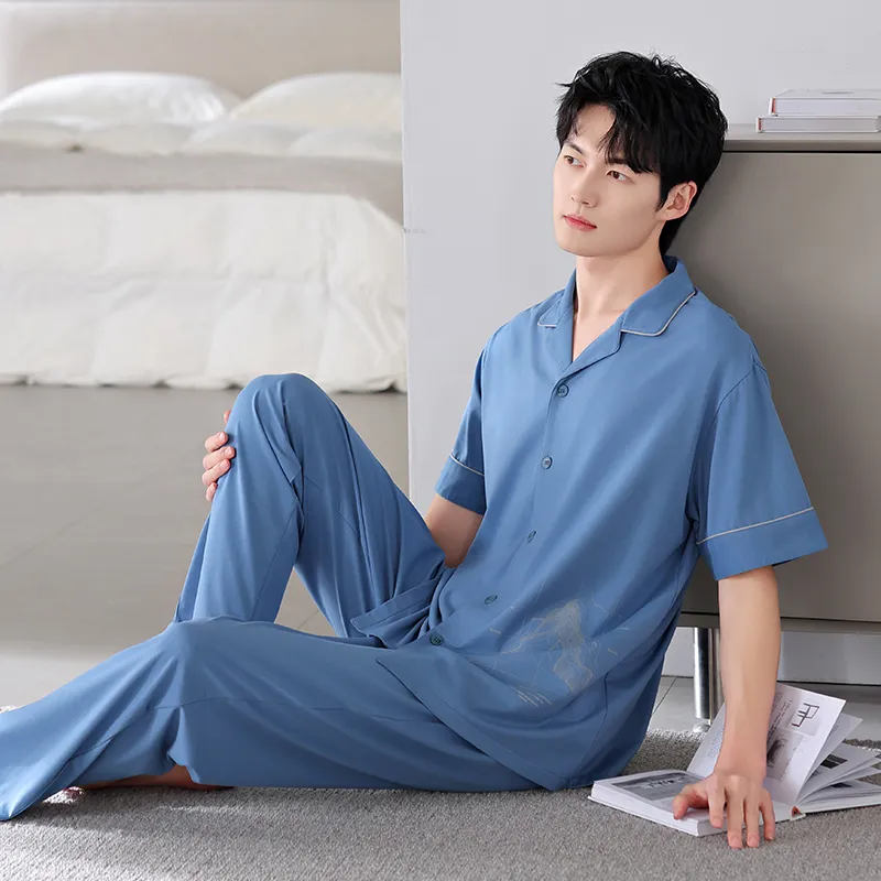 FENTENGCARE Pajama Set Men's Dodger Blue-6