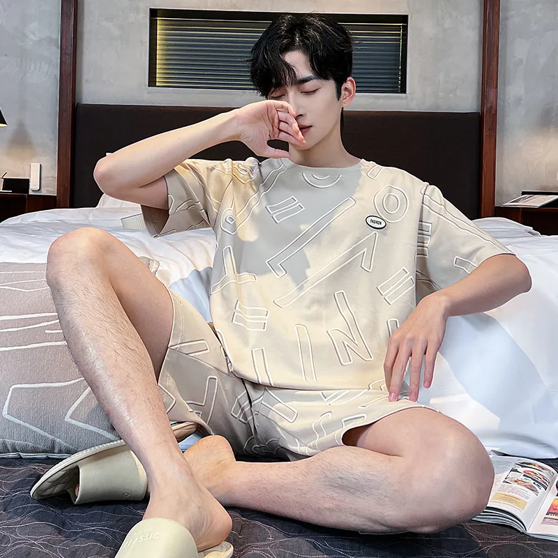 FENTENGCARE Pajama Set Men's Apricot-5