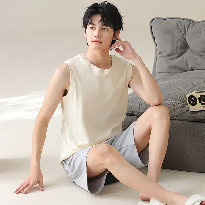 FENTENGCARE Pajama Set Men's Apricot-1
