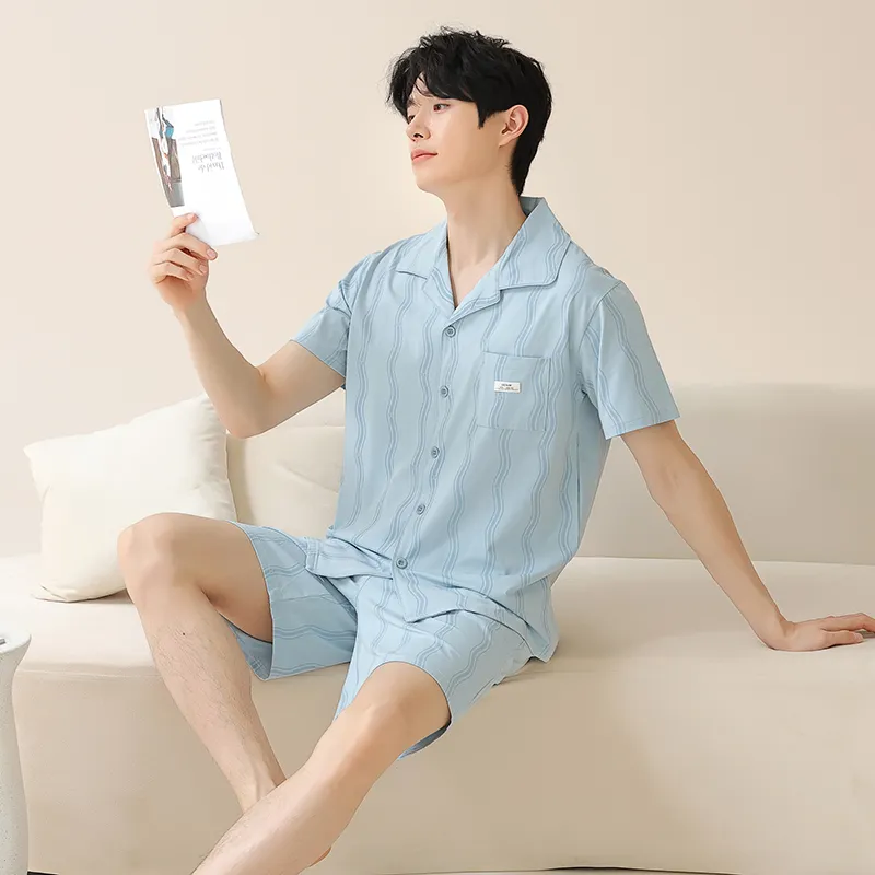 FENTENGCARE Pajama Set Men's Sky Blue-4