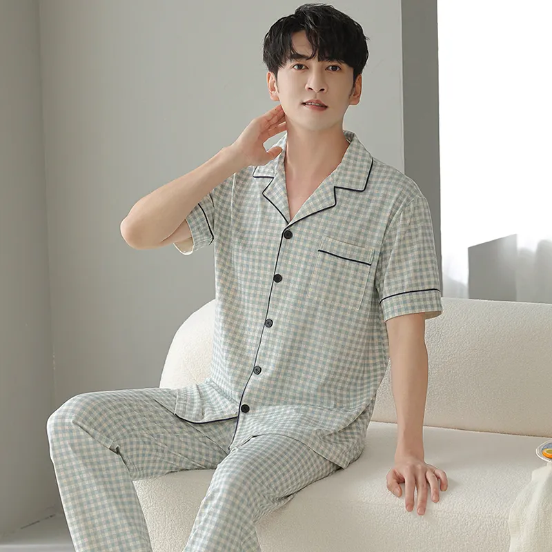 FENTENGCARE Pajama Set Men's Steel Blue-4