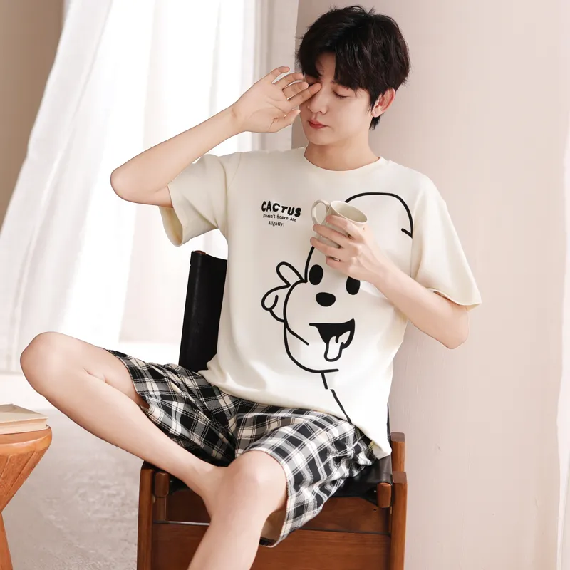 FENTENGCARE Pajama Set Men's White-4